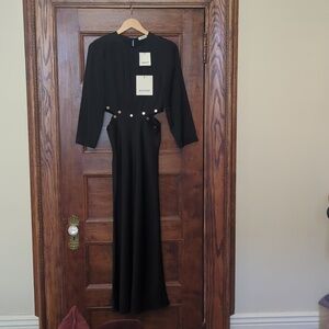 NWT Sandro Maxi Dress With Cutouts | Black | Size XS - Small (34)